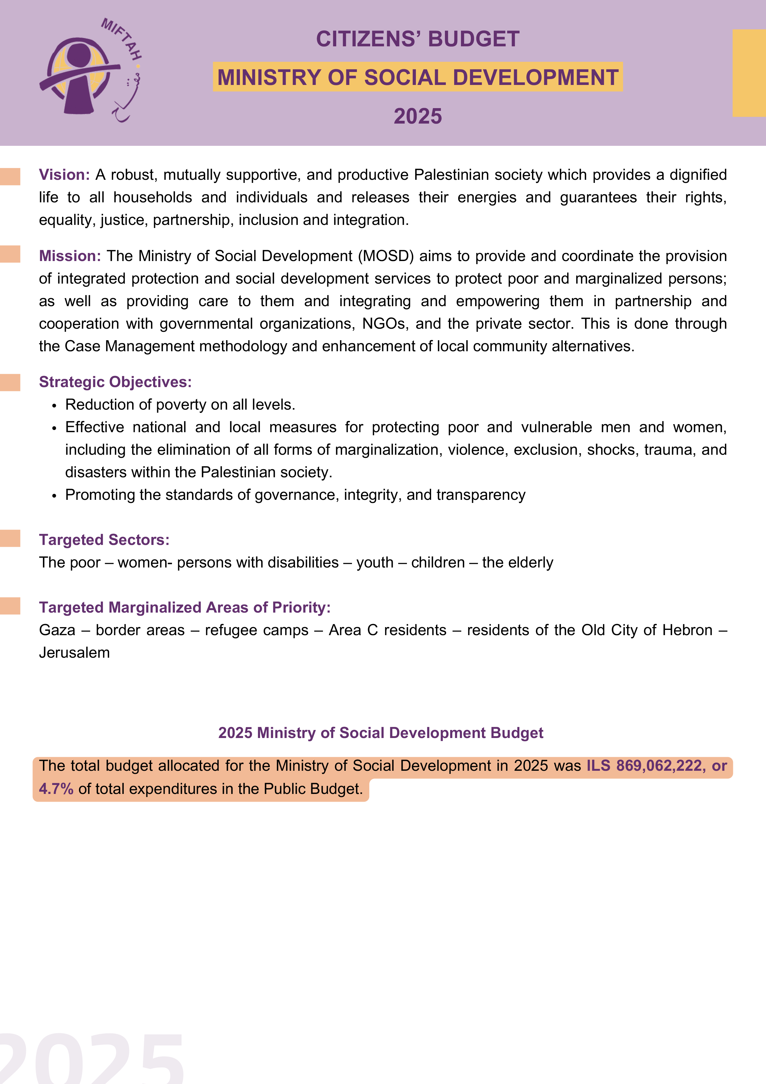 Citizen’s Budget 2025- Ministry of Social Development